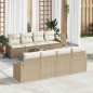 vidaXL Set di divani da giardino 9 pezzi con cuscini beige rattan sintetico