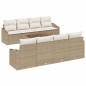vidaXL Set di divani da giardino 9 pezzi con cuscini beige rattan sintetico