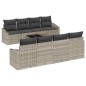 vidaXL Set divano da giardino 9 pezzi con cuscini grigio chiaro in rattan polimerico