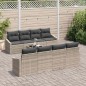 vidaXL Set divano da giardino 9 pezzi con cuscini grigio chiaro in rattan polimerico