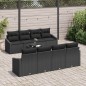 vidaXL Set di Divani da Giardino con Cuscini Nero Polyrattan