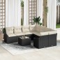 vidaXL Set Divano da Giardino in 9 Pezzi con Cuscini Nero Rattan