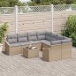 vidaXL Set divani giardino 9 Pezzi con cuscini Beige Rattan Polietilenico