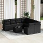 vidaXL Set di divani da giardino 9 pezzi con cuscini in polyrattan nero