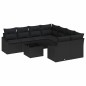 vidaXL Set di divani da giardino 9 pezzi con cuscini in polyrattan nero