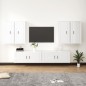 Set di Mobili Porta TV 6 pz Bianco Lucido in Legno Multistrato Set di Mobili Porta TV 6 pz Bianco Lucido in Legno Multistrato