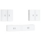 Set di Mobili Porta TV 6 pz Bianco Lucido in Legno Multistrato Set di Mobili Porta TV 6 pz Bianco Lucido in Legno Multistrato