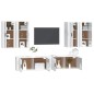 Set di Mobili Porta TV 6 pz Bianco Lucido in Legno Multistrato Set di Mobili Porta TV 6 pz Bianco Lucido in Legno Multistrato