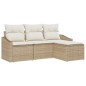vidaXL Set da Giardino in 4 Pezzi con Cuscini Beige in Rattan Sintetico vidaXL Set da Giardino in 4 Pezzi con Cuscini Beige in Rattan Sintetico