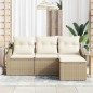 vidaXL Set da Giardino in 4 Pezzi con Cuscini Beige in Rattan Sintetico vidaXL Set da Giardino in 4 Pezzi con Cuscini Beige in Rattan Sintetico