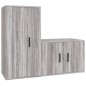 Set Mobili Porta TV 2 pz Grigio Sonoma in Legno Multistrato Set Mobili Porta TV 2 pz Grigio Sonoma in Legno Multistrato