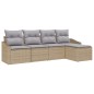 vidaXL Set da giardino con divani, 5 pezzi, cuscini beige in rattan sintetico