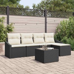 vidaXL Set da giardino 5 pezzi con cuscini, in rattan sintetico marrone