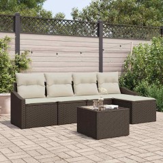 vidaXL Set divano da giardino 8 pezzi con cuscini grigi in polirattan.