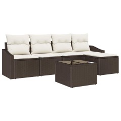 vidaXL Set divano da giardino 8 pezzi con cuscini grigi in polirattan.