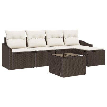 vidaXL Set divano da giardino 8 pezzi con cuscini grigi in polirattan.