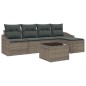 vidaXL Set Divano Giardino 5 Pezzi con Cuscini Neri in Polirattan vidaXL Set Divano Giardino 5 Pezzi con Cuscini Neri in Polirattan