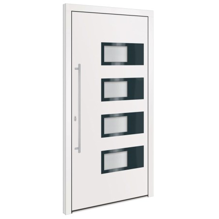 Porta Ingresso Bianca 100x200 cm in Alluminio e PVC