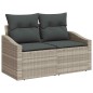vidaXL Set Divano da Giardino 6 Pezzi con Cuscini Grigio in Rattan Sintetico.