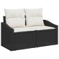 vidaXL Set da Giardino a 4 Pezzi con Cuscini in Rattan Nero vidaXL Set da Giardino a 4 Pezzi con Cuscini in Rattan Nero