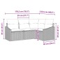 vidaXL Set da Giardino a 4 Pezzi con Cuscini in Rattan Nero vidaXL Set da Giardino a 4 Pezzi con Cuscini in Rattan Nero