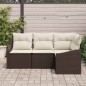 vidaXL Set di Divani da Giardino con Cuscini Marroni in Rattan