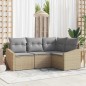 vidaXL Set da Giardino in 4 pezzi con cuscini beige in rattan sintetico vidaXL Set da Giardino in 4 pezzi con cuscini beige in rattan sintetico