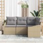 vidaXL Set da Giardino in 4 pezzi con cuscini beige in rattan sintetico vidaXL Set da Giardino in 4 pezzi con cuscini beige in rattan sintetico
