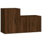 Set Mobili Porta TV 2 pz Rovere Marrone in Legno Multistrato Set Mobili Porta TV 2 pz Rovere Marrone in Legno Multistrato