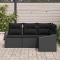 vidaXL Set di divani da giardino a 4 pezzi con cuscini in rattan sintetico nero vidaXL Set di divani da giardino a 4 pezzi con cuscini in rattan sintetico nero