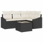 vidaXL Set di Divani da Giardino a 5 Pezzi con Cuscini Marroni in Rattan Sintetico