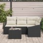 vidaXL Set di Divani da Giardino a 5 Pezzi con Cuscini Marroni in Rattan Sintetico
