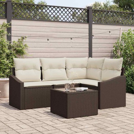 vidaXL Set divano da giardino a 4 pezzi con cuscini grigi in polyrattan