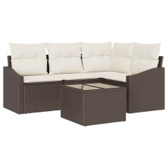 vidaXL Set divano da giardino a 4 pezzi con cuscini grigi in polyrattan