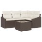 vidaXL Set divano da giardino a 4 pezzi con cuscini grigi in polyrattan