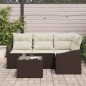 vidaXL Set divano da giardino a 4 pezzi con cuscini grigi in polyrattan