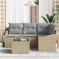 vidaXL Set di divani da giardino 5 pezzi con cuscini neri in rattan sintetico
