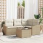 vidaXL Set divano giardino 5 pezzi con cuscini marroni in rattan sintetico vidaXL Set divano giardino 5 pezzi con cuscini marroni in rattan sintetico