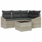 vidaXL Set da Giardino con Divano a 5 Pezzi e Cuscini Grigi in Polyrattan