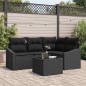 vidaXL Set di divano da giardino vitaXL a 5 pezzi con cuscini beige in rattan sintetico.
