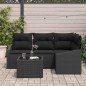 vidaXL Set di divano da giardino vitaXL a 5 pezzi con cuscini beige in rattan sintetico.