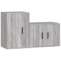 Set Mobili Porta TV 2 pz Grigio Sonoma in Legno Multistrato Set Mobili Porta TV 2 pz Grigio Sonoma in Legno Multistrato