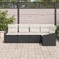vidaXL Set di divani da giardino 5 pezzi di con cuscini in rattan sintetico nero