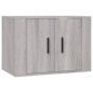 Set Mobili Porta TV 2 pz Grigio Sonoma in Legno Multistrato Set Mobili Porta TV 2 pz Grigio Sonoma in Legno Multistrato