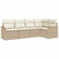 vidaXL Set da Giardino a 5 Pezzi con Cuscini Beige in Polyrattan