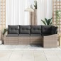 vidaXL Set Divano da Giardino in 5 Pezzi, Cuscini Grigio Chiaro, Rattan Sintetico