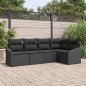 vidaXL Set di Divano da Giardino a 5 Pezzi con Cuscini Neri in Rattan Sintetico vidaXL Set di Divano da Giardino a 5 Pezzi con Cuscini Neri in Rattan Sintetico