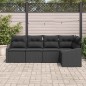 vidaXL Set di Divano da Giardino a 5 Pezzi con Cuscini Neri in Rattan Sintetico vidaXL Set di Divano da Giardino a 5 Pezzi con Cuscini Neri in Rattan Sintetico