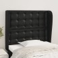 Testiera ad Orecchio Nera 83x23x118/128 cm in Similpelle Testiera ad Orecchio Nera 83x23x118/128 cm in Similpelle
