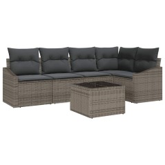 vidaXL Set di divani da giardino 5 pezzi con cuscini in rattan nero